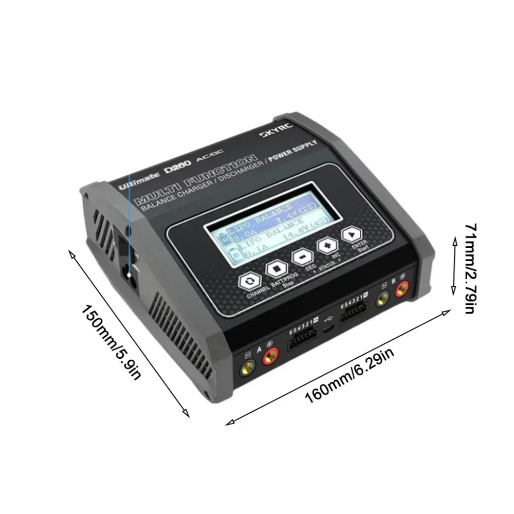 SKYRC D260 Lipo Battery Balance Charger Discharger Dual AC/DC 1-6S 260W NiMH/NiCd/LiPo/LiFe/Lilon/LiHV/Pb CarCharger