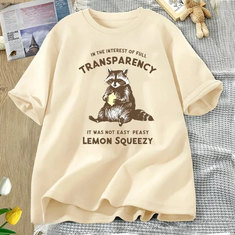 مضحك الراكون تي شيرت ليس من السهل Peasy الليمون Squeezy الراكون تي شيرت البقاء Trashy الجرافيك المرأة تيز الصيف الشارع الشهير Y2K