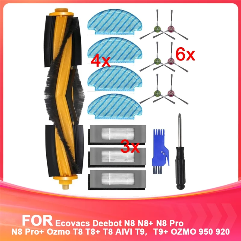B58B-Zubehör für Ecovacs Deebot N8 N8+ N8 Pro N8 Pro+ OZMO T8 T8+ T8 AIVI T9, T9+, Hauptbürsten, Seitenbürsten, Filter