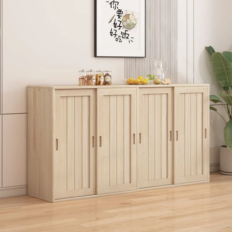 Solid wood sliding doors, balcony bay windows, multi-layer storage floor-standing door cabinets