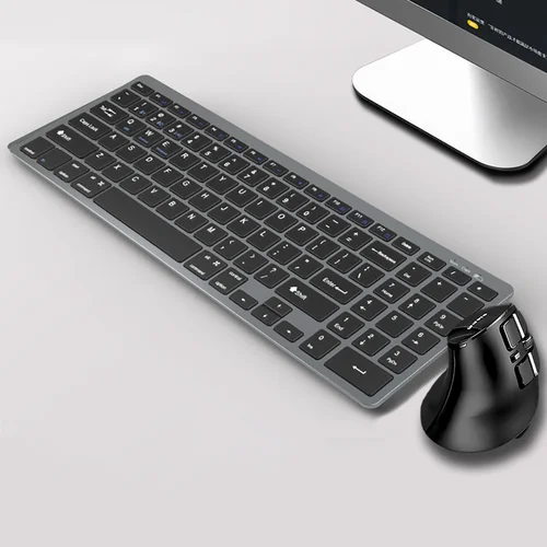 Imagen 2 del producto JOMAA-teclado y ratón inalámbricos con Bluetooth, Combo recargable de 2,4G, para Windows, PC, ordenador portátil, ratón ergonómico