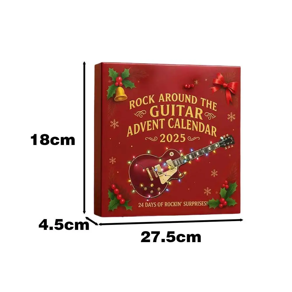 صندوق أعمى 24 يوم العد التنازلي مفاجأة الغيتار الصغير زخرفة تنوعا عطلة الديكور الاكريليك روك الغيتار تقويم القدوم #6