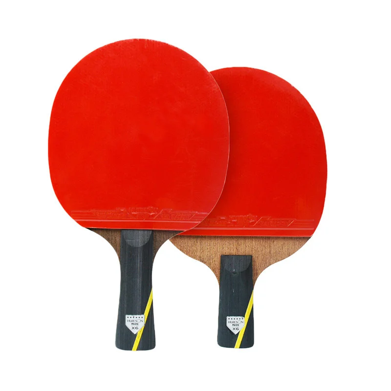 Huieson 1Pair 6 Star Table Tennis Racket Carbon Double Pimples In Rubber Ping Pong Rackets Blade Padel Powerful Bat With Cover