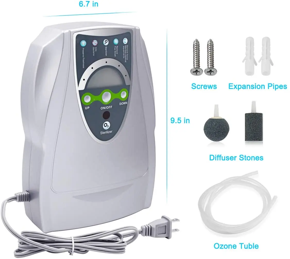 800mg Ozone Generator Sterilizer Air purifier Purification Fruit Vegetables Water Food Preparation Ozonator US EU Plug