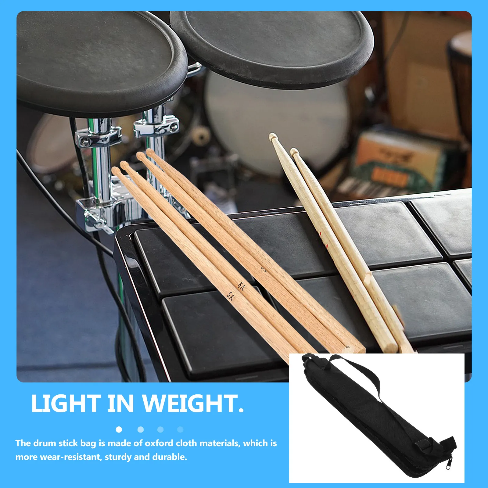 

Портативная сумка для барабанных палочек, прочная ткань Оксфорд, маленький размер, легкая, с ручкой, удобная для переноски, подходит для различных случаев.