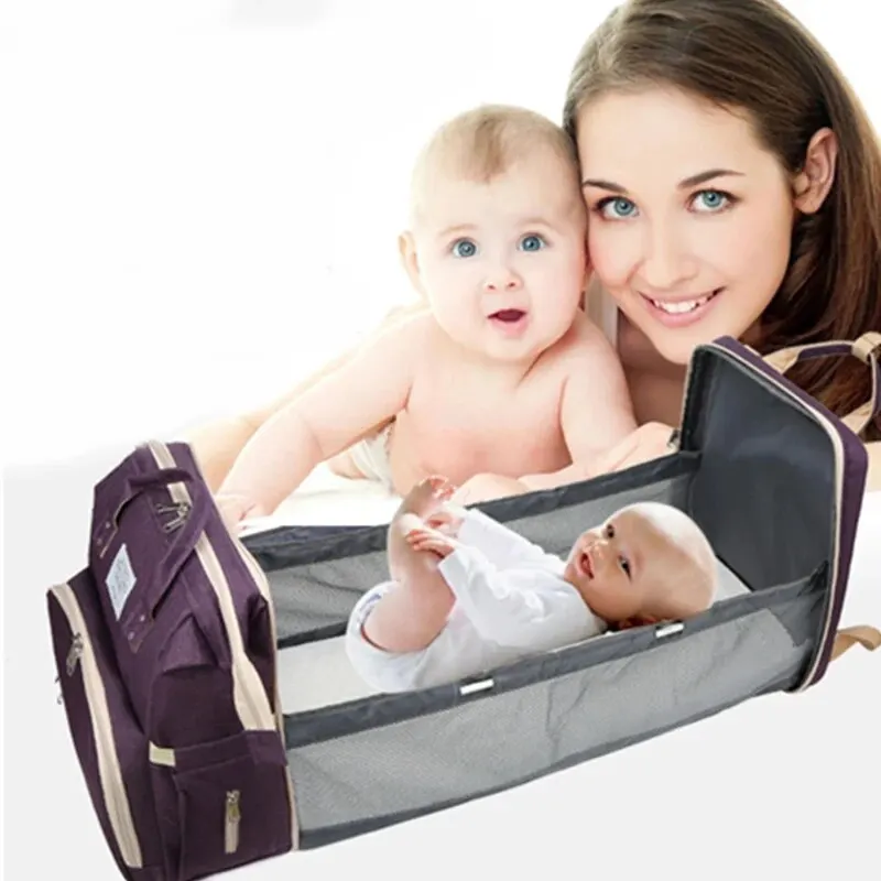 A Large-capacity Outdoor Fashion Foldable Crib High-quality Mummy Bag Upgraded Sunshade Maternal And Baby Bag