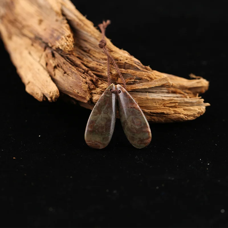 B&F Mushroom Jasper  Earring Beads for Jewelry Making, Handmade Natural stones beads, Stones for jewelry Making Supplies