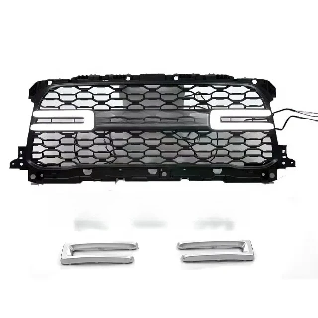 For DLF 2019+ for for 2500 Front Bumper Black Grille Replacement LED Light Plastic Mesh Net 100% Fitment Easy Installation
