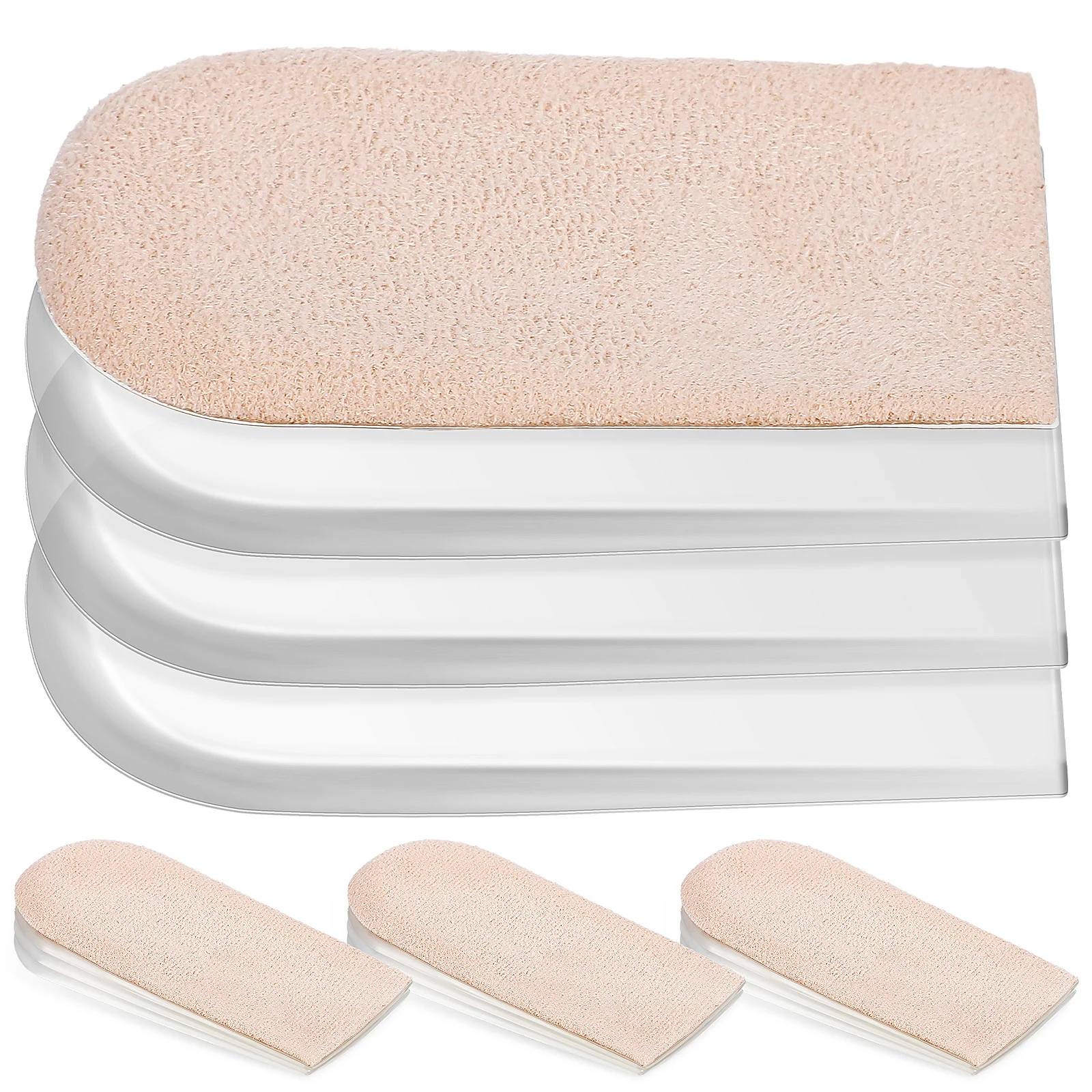 

2 Pairs Heel Lift Pad Inserts Women Shoes Height Increase Invisible Inner Raised Insole Breathable Shoe Care Foot Tool