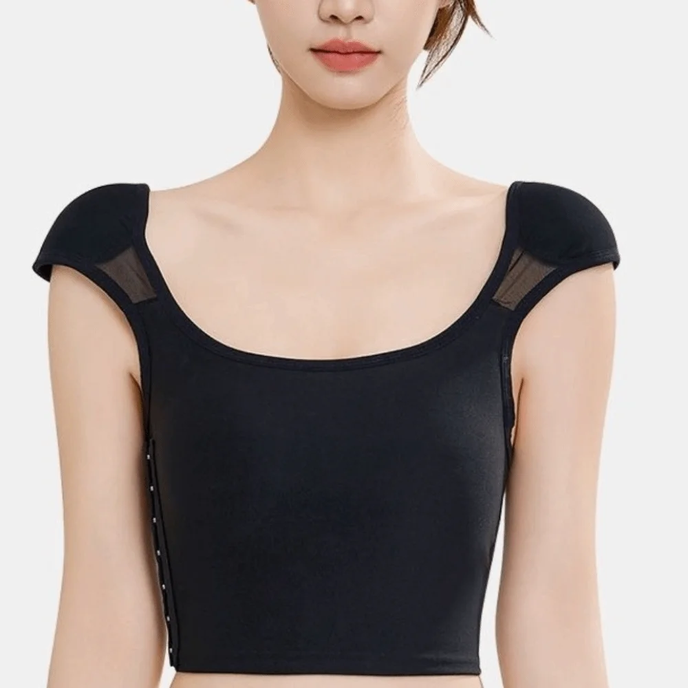 Flat Breast Binder Bustier Right-angle Shoulder Underwear Bottoming Shirt Vest Sleeveless Crop Tops Bra Invisible Tank Top