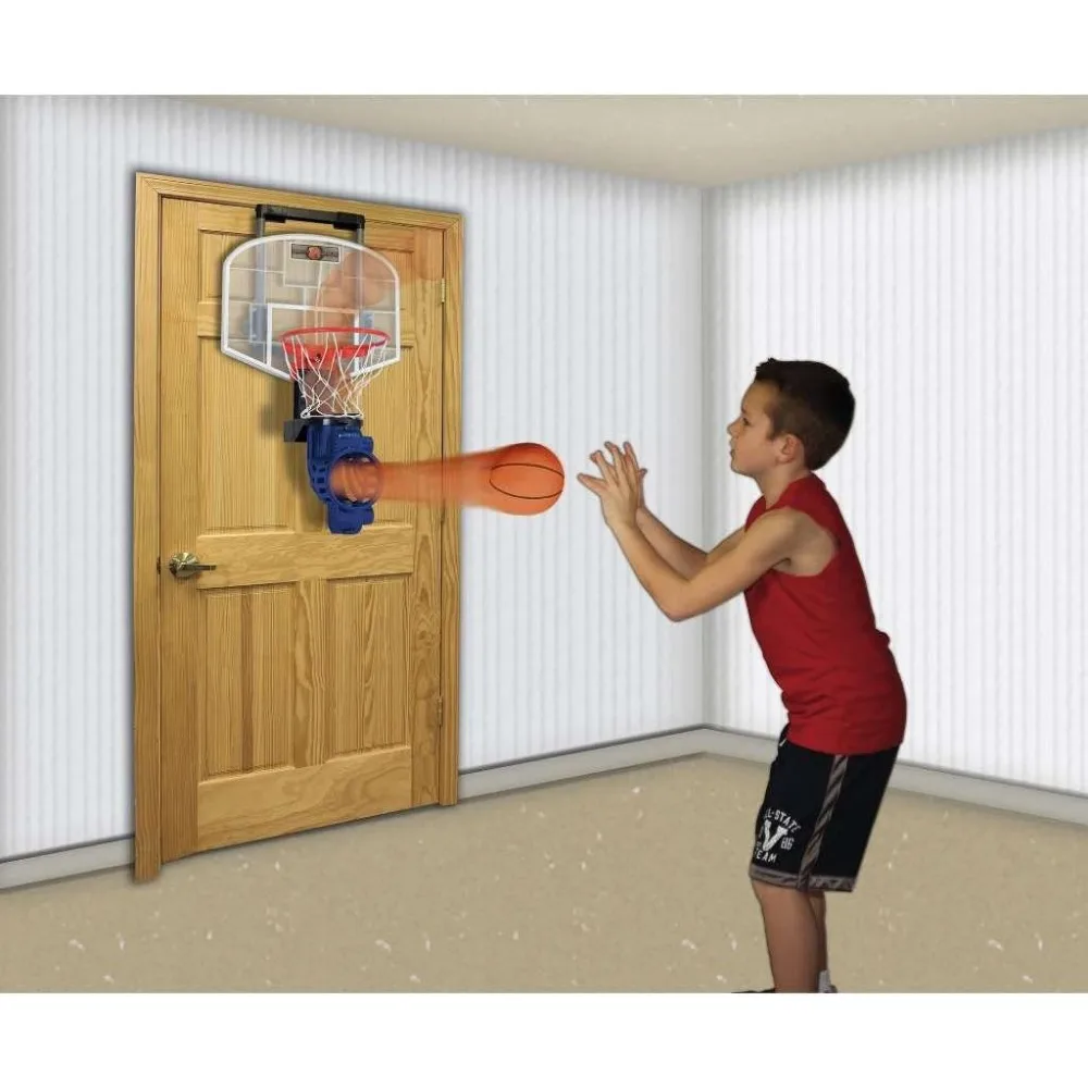 Adjustable Mini Basketball Hoop with Auto Rebounder & LED Scoreboard - Indoor Kids Sports Game for All Ages