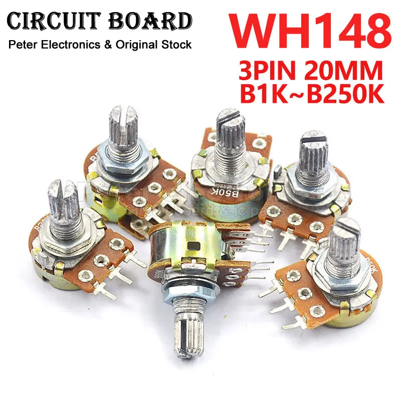 10pcs WH148 Single Duplex Potentiometer 10K 15MM 20MM B1K 2K 5K 20K 50K 100K 250K 500K 1M icpart