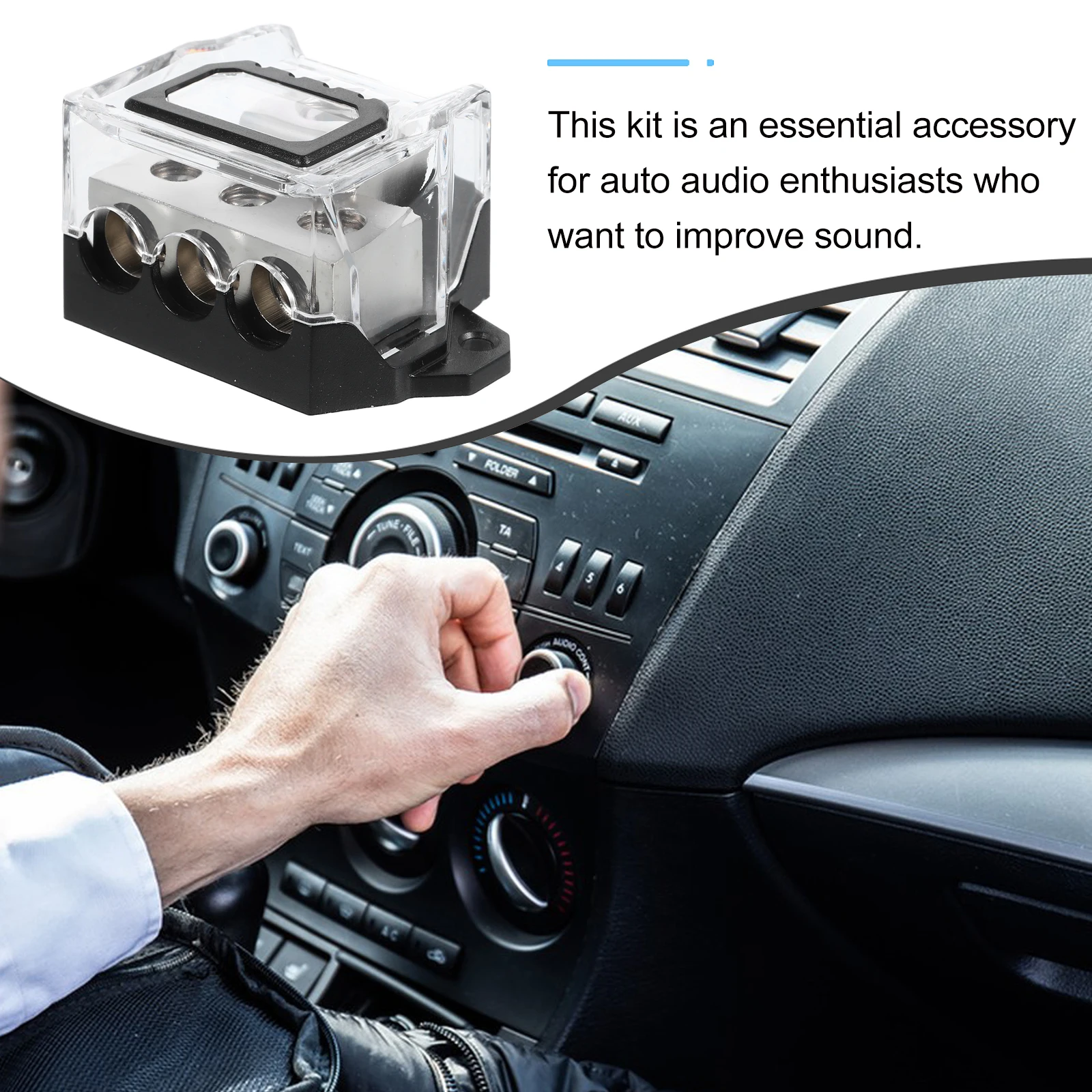 

Car Audio Amplifier Fuse Holder Splitter Block for Speaker Distribution Durable Reliable Easy to Use Upgrade System