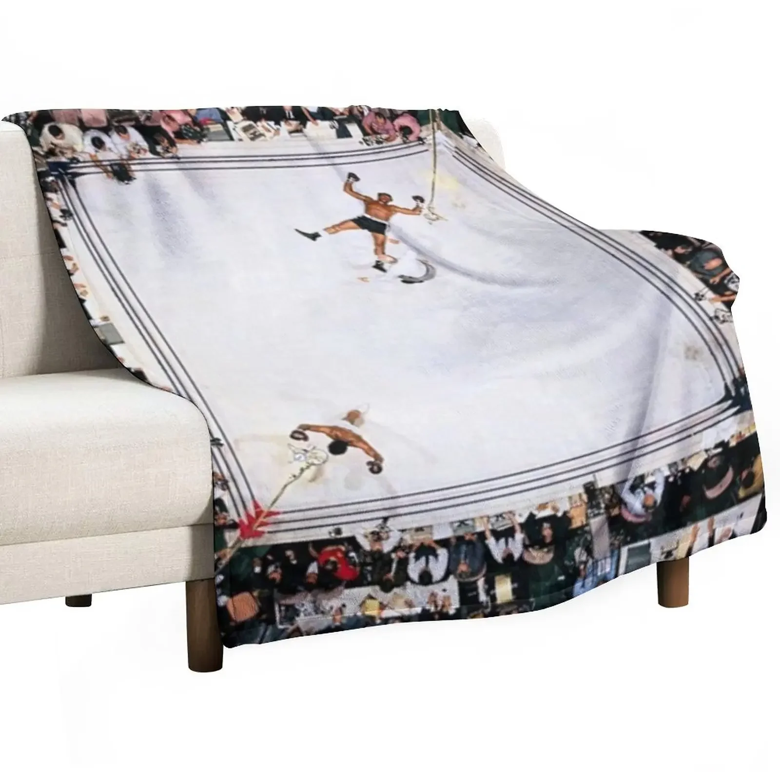 

MuhammadAli vs. Williams Houston Texas Circa 1966 Throw Blanket Shaggy Moving Picnic Travel Blankets