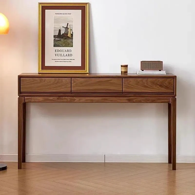 North American Black Walnut Porch Table Foyer Cabinet Entryway Storage Console Long Narrow Sideboard Tall Hallway Cabinet
