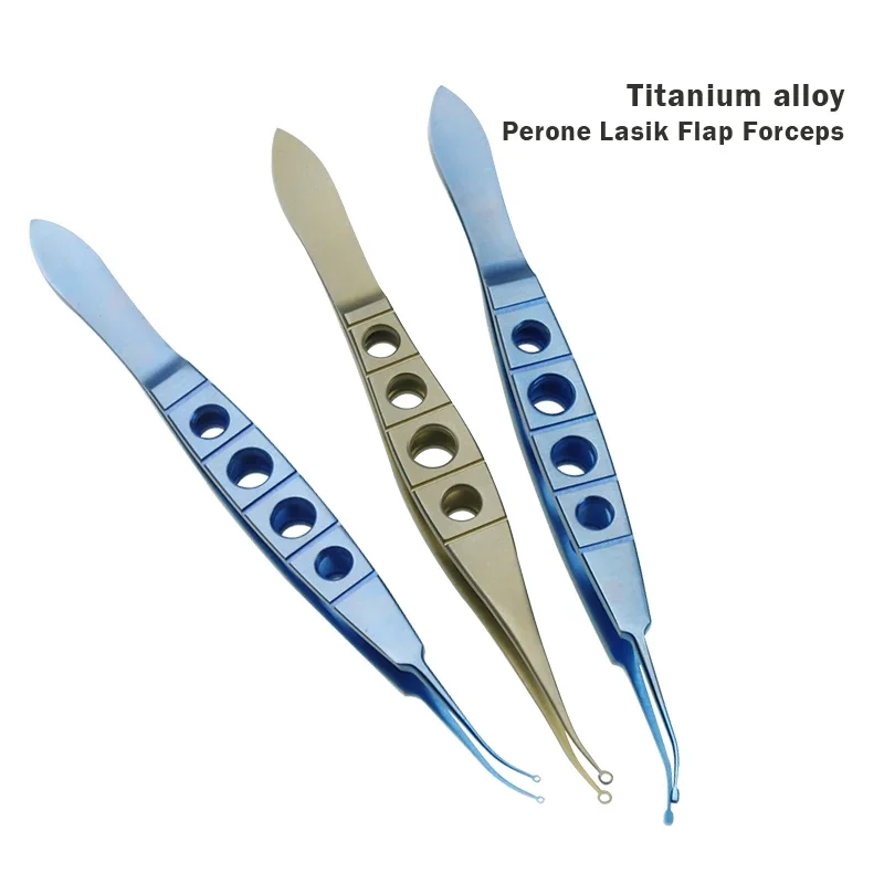 1pcs Titanium Autoclavable Perone LASIK Forceps with Hole Eye Plastic Surgery Forceps Small Animal Surgical Instruments