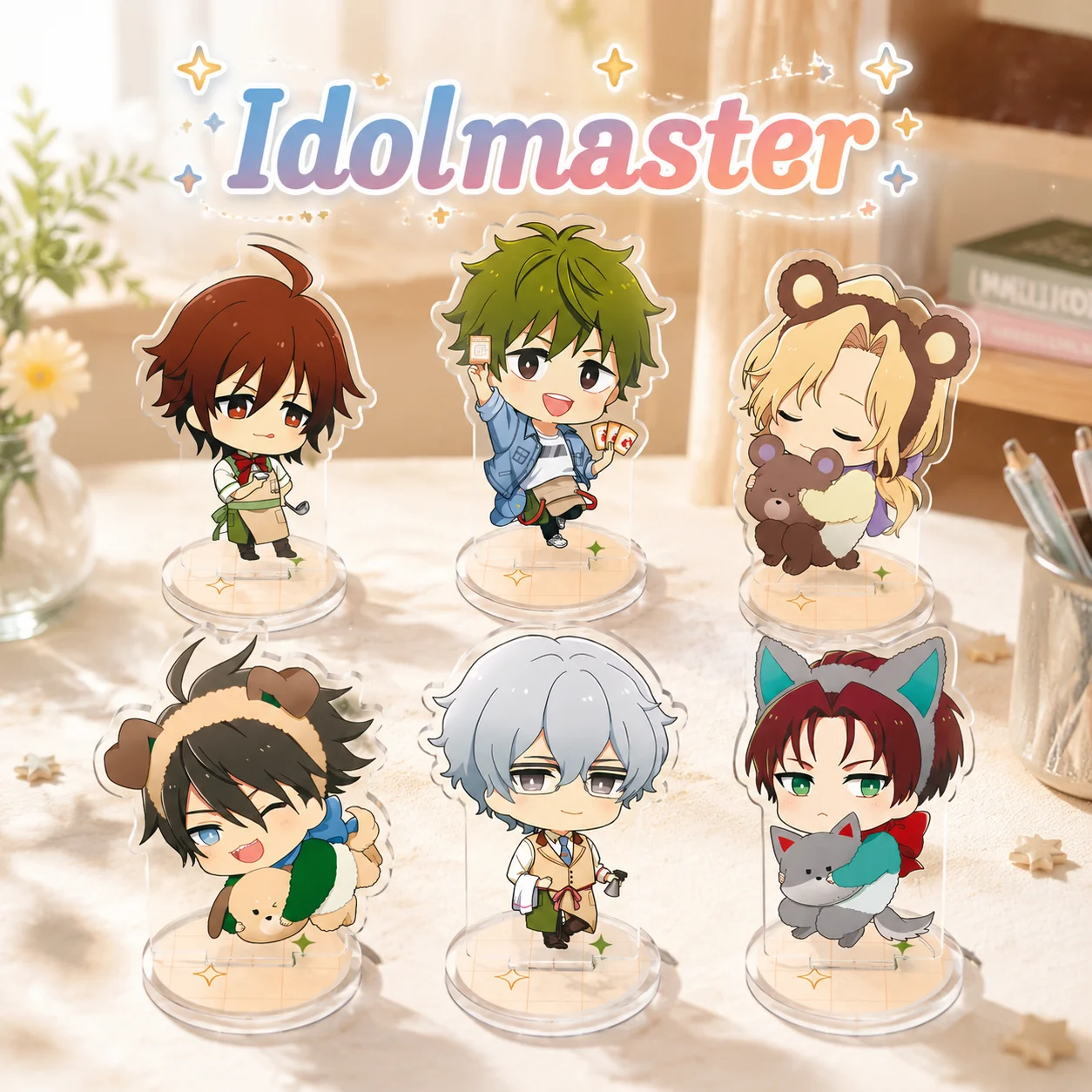 The Idolmaster 10cm Double Sided Acrylic Stand Keychai haracter Desktop Tabletop Display Ornament Collection Souvenir for Lovers