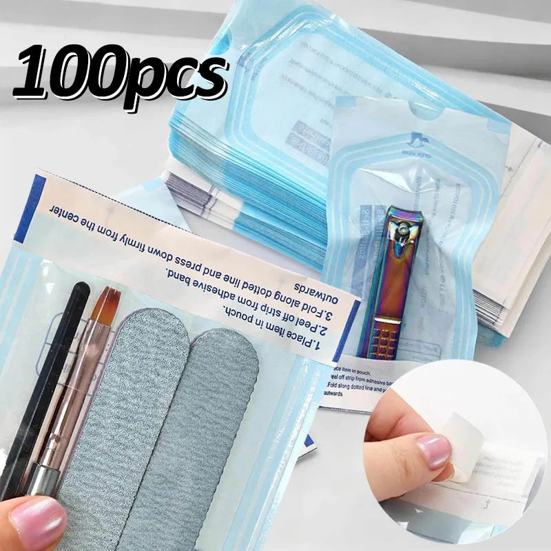 

100-20PCS Self-Sealing Sterilization Pouches Bags Disposable Nail Art Disinfection Bag Tattoo Accessories Supplies Storage Bag