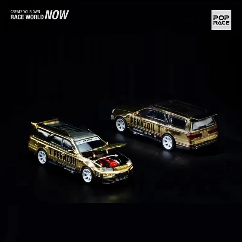 

POPRACE 1:64 Model Car Stagea Alloy Die-Cast Vehicle -GOLD CHROME