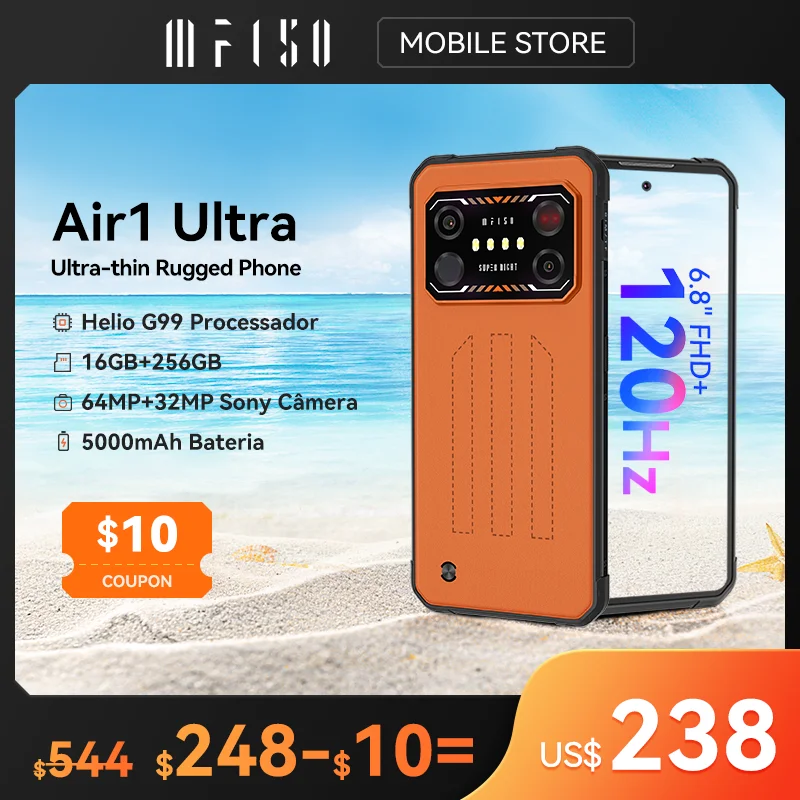 

IIIF150 Air1 Ultra Global Version Smartphone 8GB+256GB Helio G99 Rugged Phone 6.8'' 120Hz 64MP+20MP Night Vision Cellphone