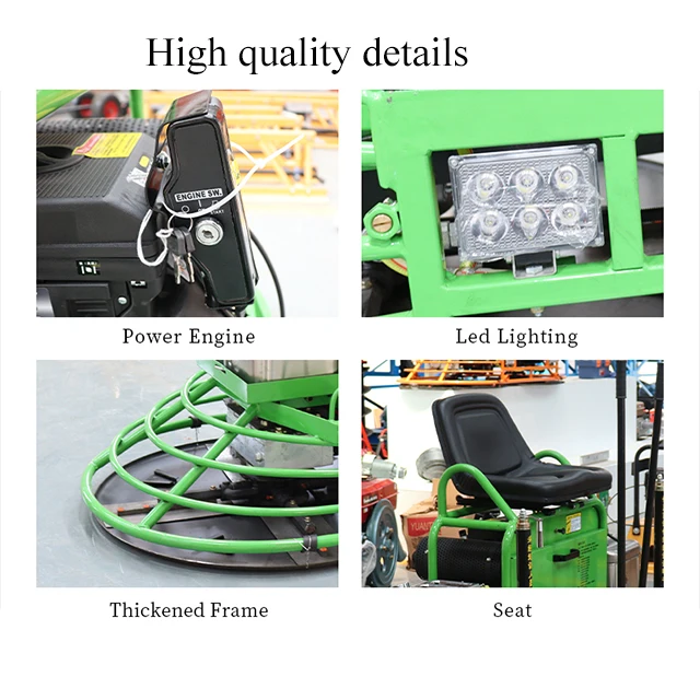 New Ride on Power Trowel 48 Inch Engine Powered Finishing Tool One Year Warranty