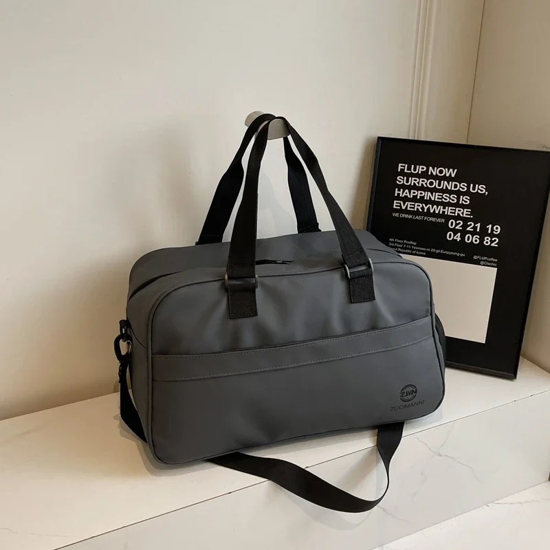 Fourre-tout de voyage en fil à coudre décontracté pour femme, sacs Oxford souples, monochromatique, grande capacité, haute qualité, mode, fermeture éclair, 2024