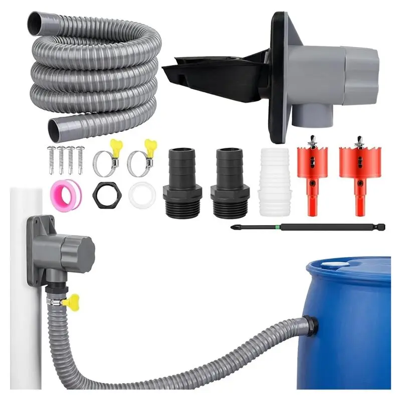 RMWIN-Rainwater Collector System Includes 70-110 Mm Downpipe, Mounting Accessories And 100 Cm Hose,For Roofs Up To 80 M2 Rain