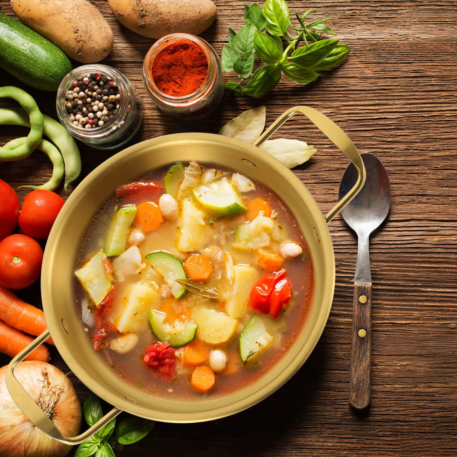 

Stainless Steel Small Cooking Pan Hot Pot Wok Household Kitchen Double Handle Nonstick Easy Use Stir Fry Pot Home Wok