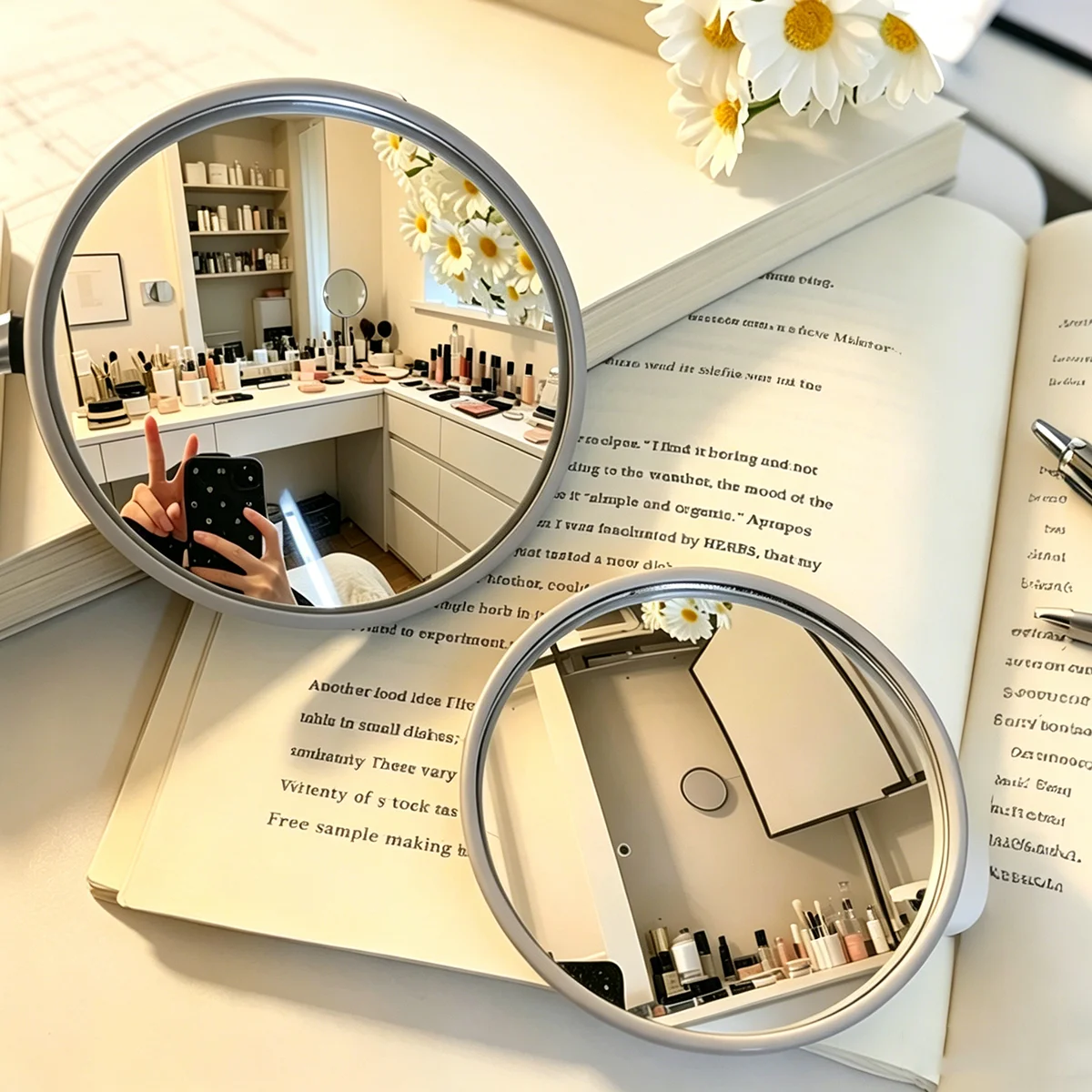 

Portable Selfie Mirror Convex Wide-Angle Mirror for Back Camera Phone Photography Vlogging Reflective Mirrors 7.5cm 9.5cm