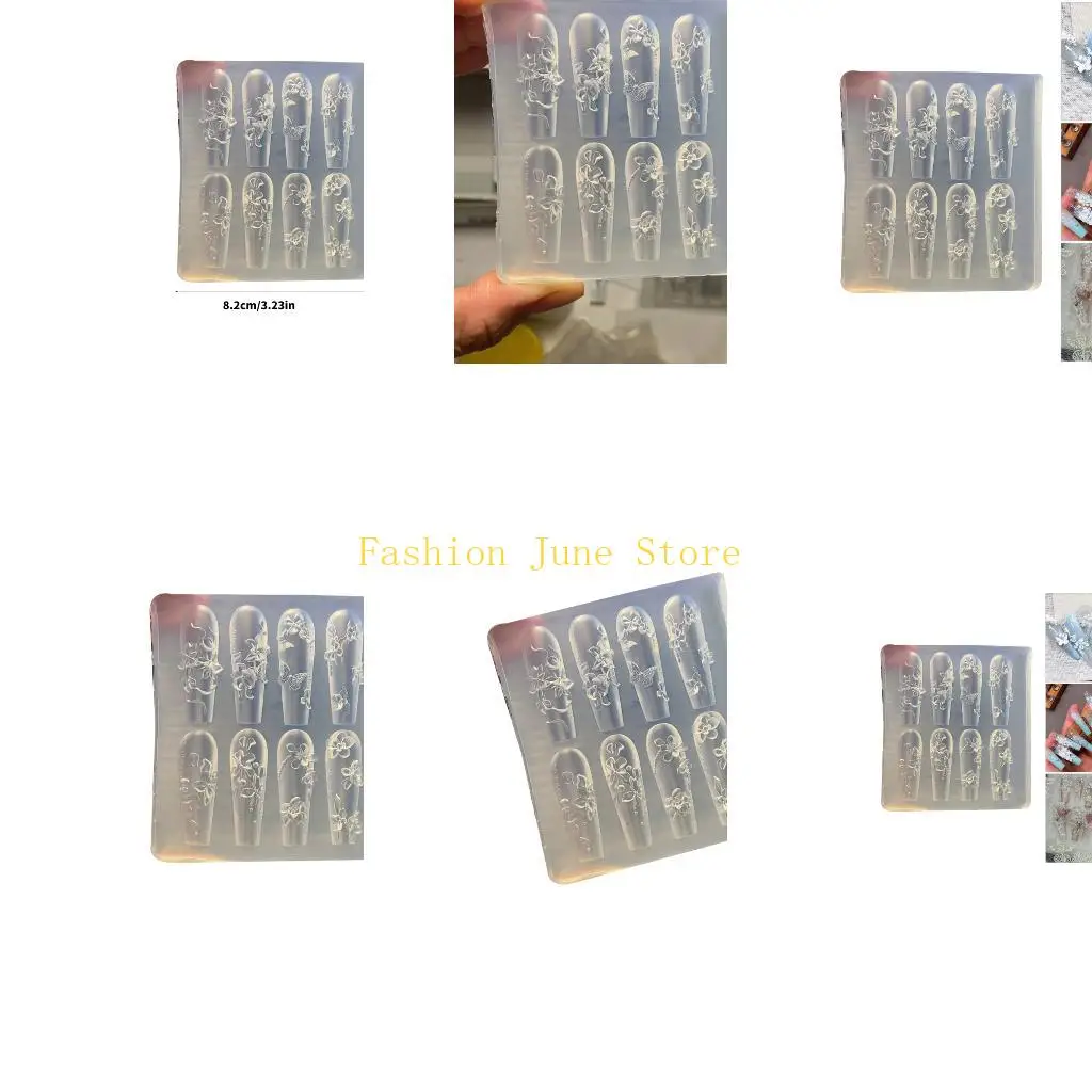 

N5KA Reusable Silicone Art Template Mold Feature Intricate Plant Relief Design
