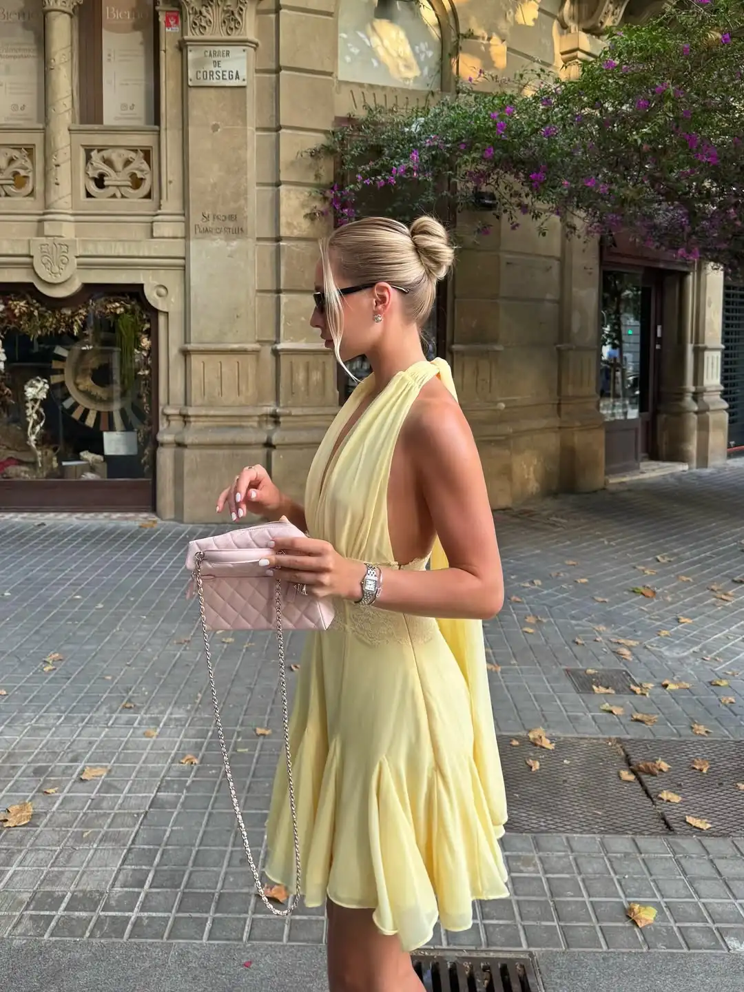 Ofherown جديد أصفر الرسن العميق الخامس عارية الذراعين الدانتيل الشيفون فستان سهرة صغير المرأة أنيقة حفلة كوكتيل ثوب رسمي فساتين لحضور الحفلات الموسيقية