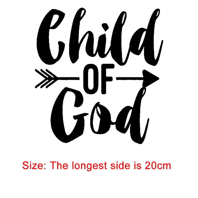 Child of God Letter Heat Transfer Personalised Diy Kids T-shirts Clothes Dress Iron on Transfers Thermal Stickers Patch Applique