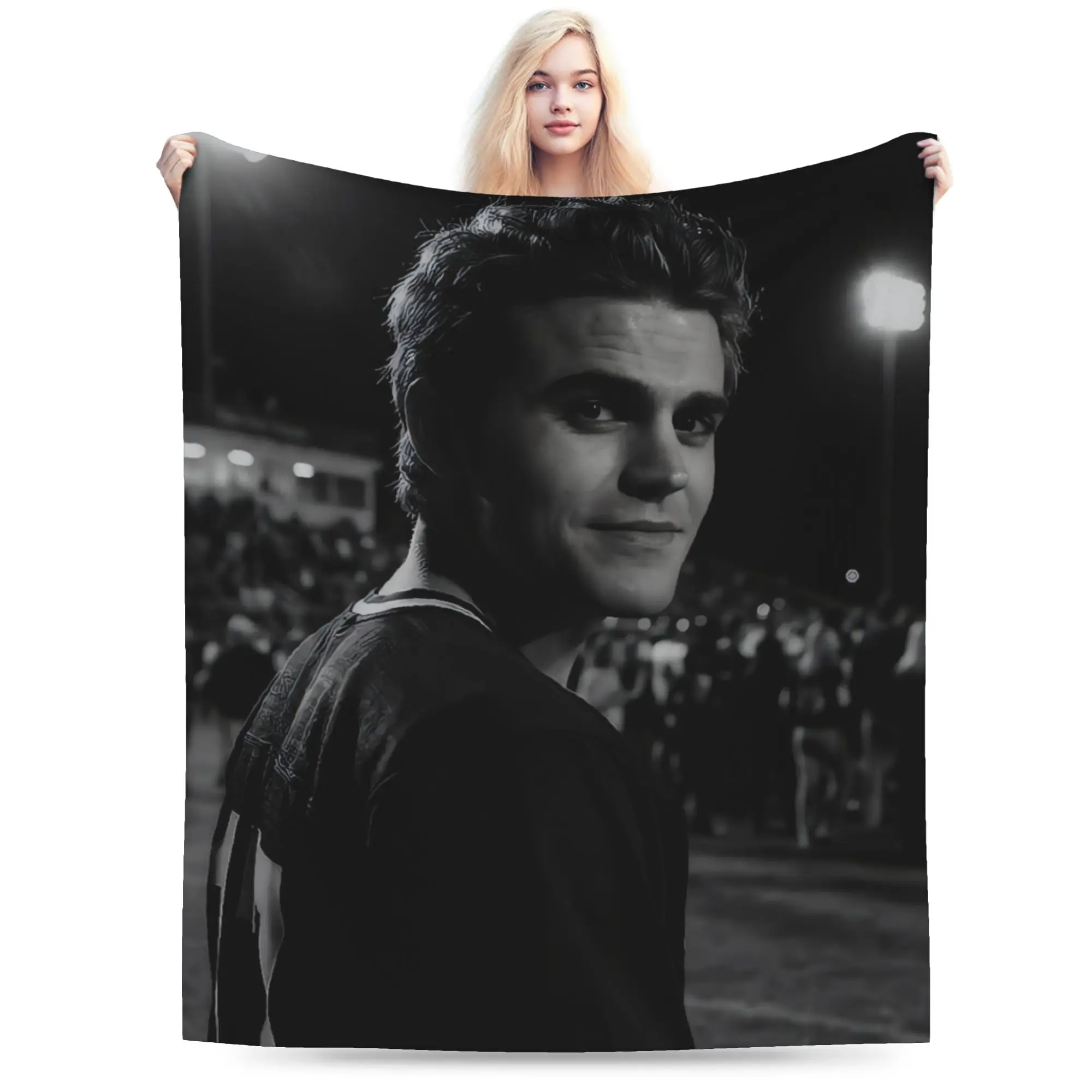 The Vampire Diaries Stefan Salvatore Soft Warm Blanket  Travel Plush Throw Blanket Couch Bed Flannel Bedspread Sofa Bed Cover