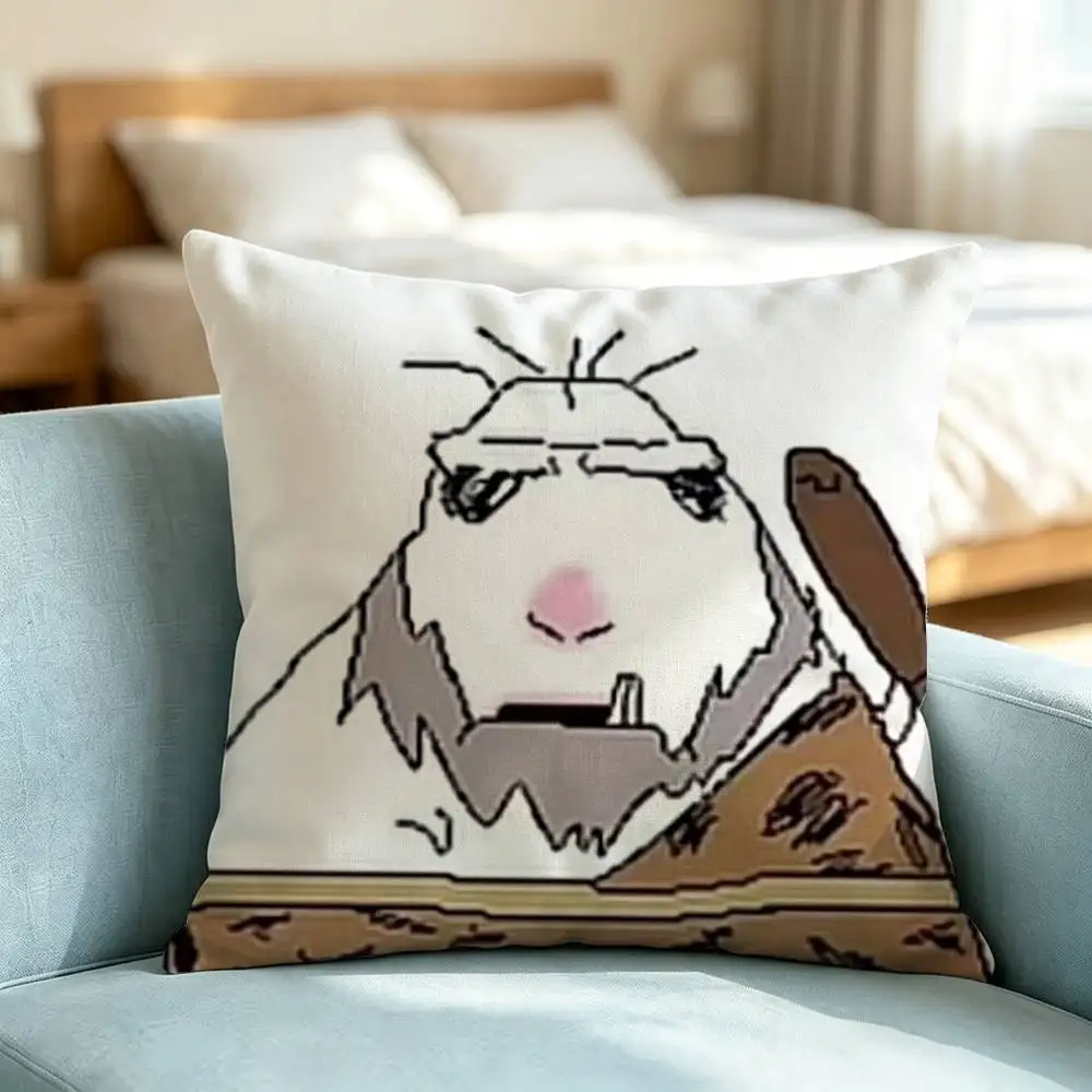 Hamster C-Caveman FUNNY Square Double-Sided printed Pillow Case Bedroom Bedside Pillow Sofa Cushion Cover Gift
