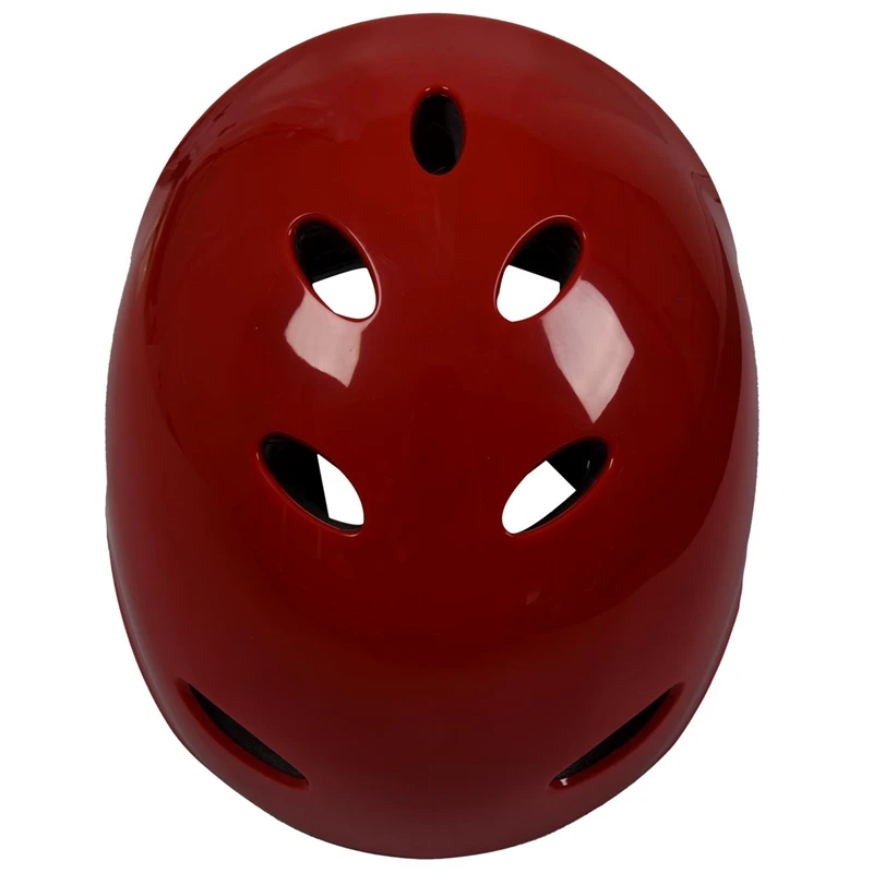 4X Safety Protector Helmet 11 Breathing Holes For Water Sports Kayak Canoe Surf Paddleboard - Red