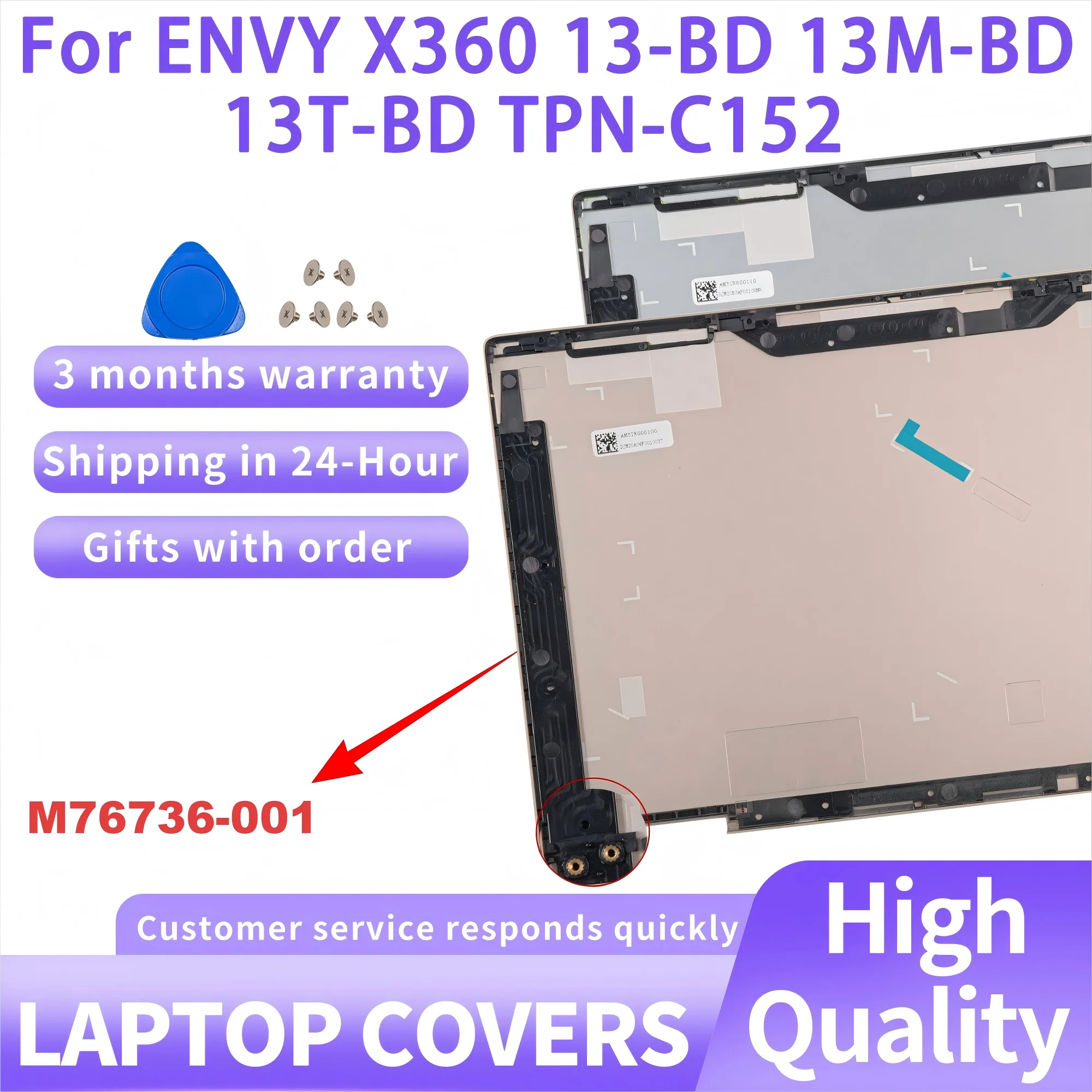 

New For Lid ENVY X360 13-BD 13M-BD LCD Back Cover Top Case Rear Lid (Silver) M82692-001 13.3"