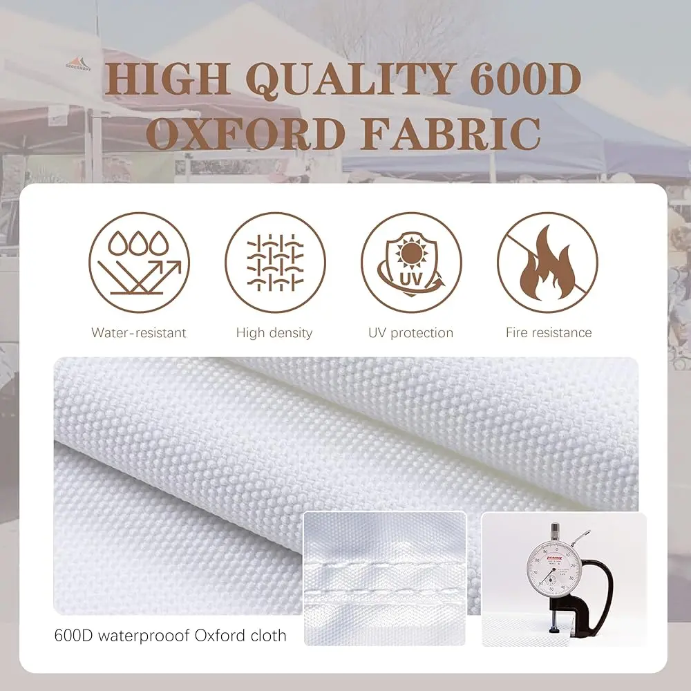 Commercial 10X10 Replacement Canopy Top,Canopy Cover Only,Bonus 4 Pa Weight Bag,(White)
