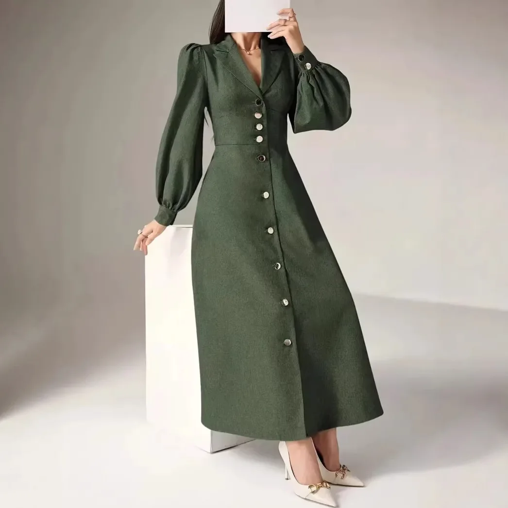 Elegant Long Sleeve Dress Dresses Spring Summer Work Office Midi Overall Jumpsuit Playsuit Matching Set Evening Gown