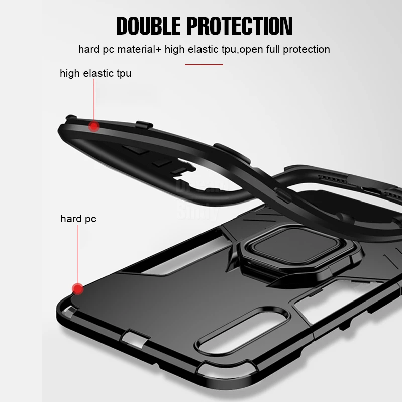 Luxury Armor Ring Case For Huawei P20 Pro P20 Phone Case Cover For Huawei P30 P20 Lite Honor 8x 10 20 Shockproof Full Back Case