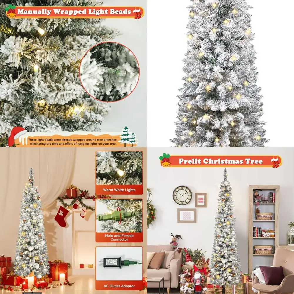 4-Foot Pre-Lit Whit… - image