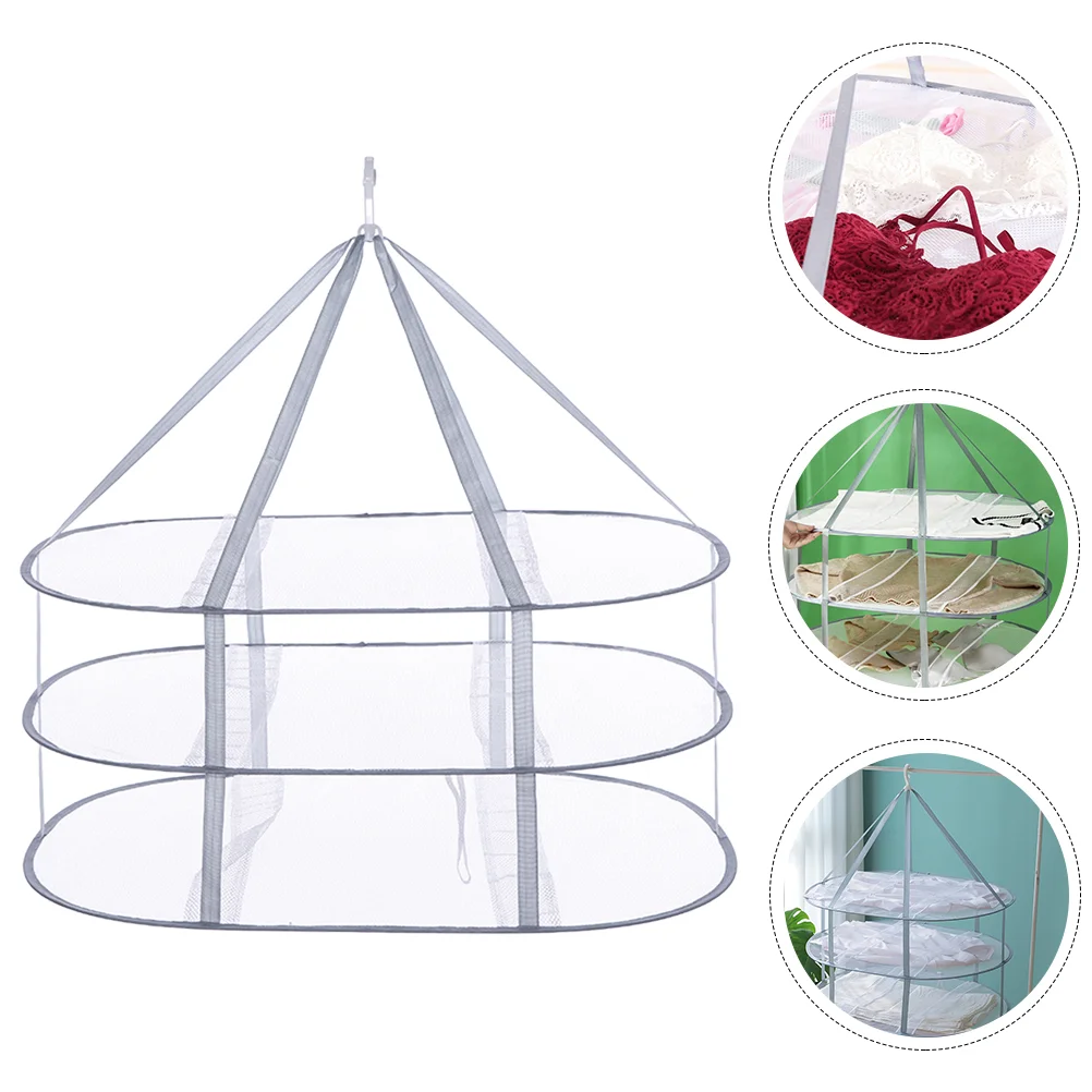 

Multifunction Three Tier Drying Rack Dryer Machine Clothes Flat Nylon Mesh Door for Sock