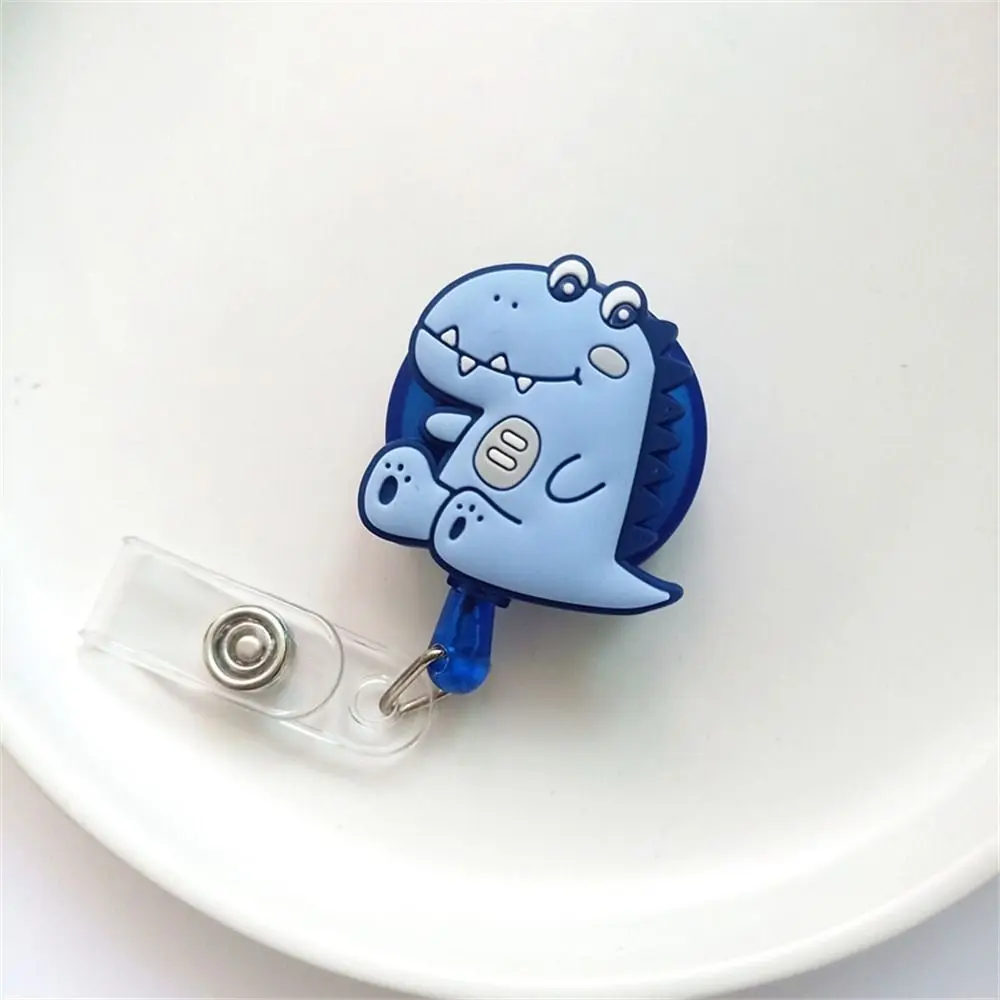 Cartoon Animals Nurse Badge Reel Dinosaur Name Tag Retractable Badge Holder ID Card Chest Card Easy Pull Buckle Doctor Students