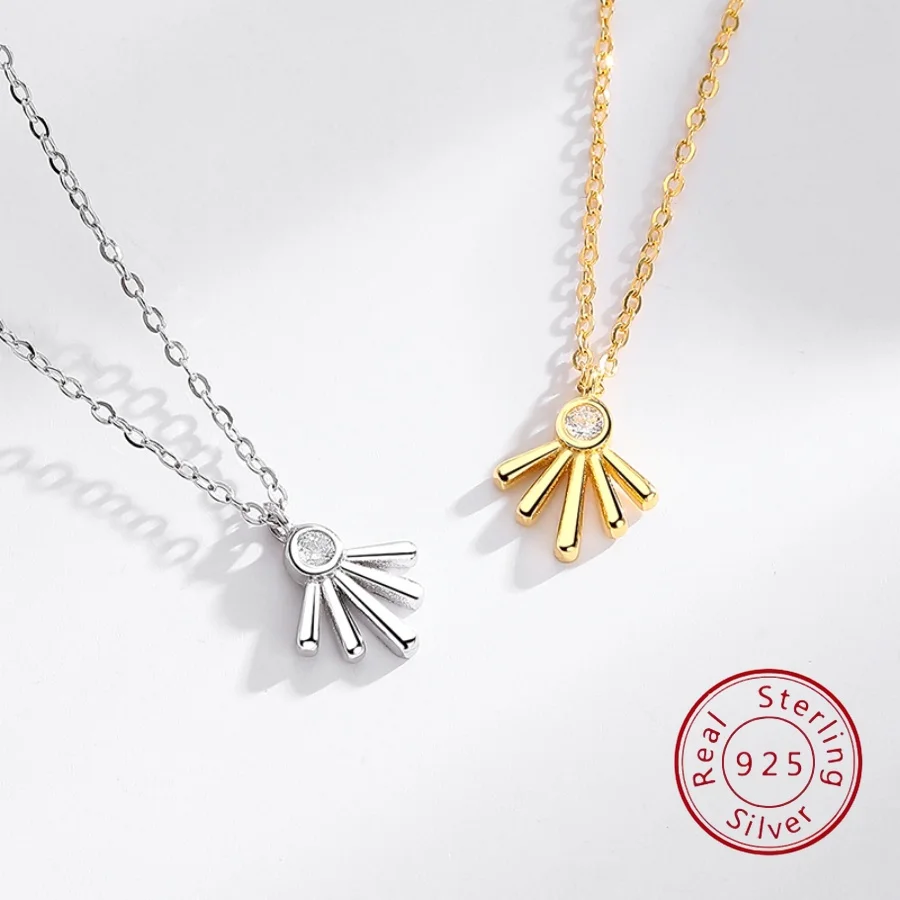 

Sterling Silver Necklace for Women with Geometric Pendant Luxury Fashion Minimalist European-Style Silver Jewelry