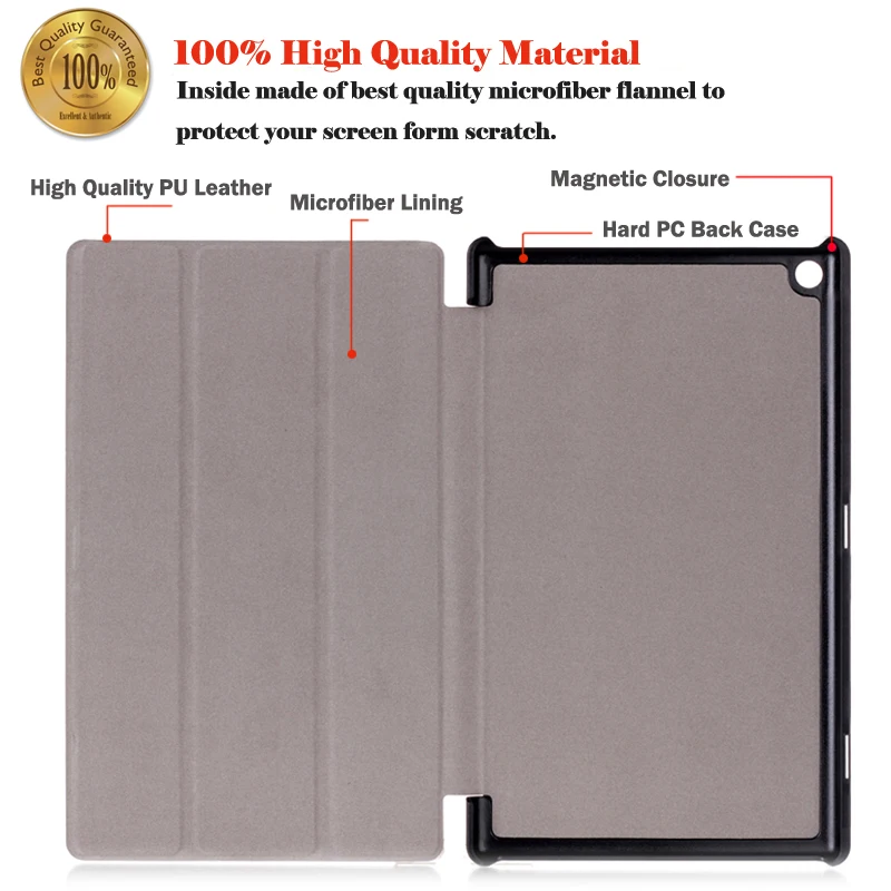 For Amazon Fire HD 7 Case 2017 2019 7th 9th Gen 7'' Tri-Fold PU Leather Stand Cover Sleep/Wake Shockproof Kindle Fire Funda