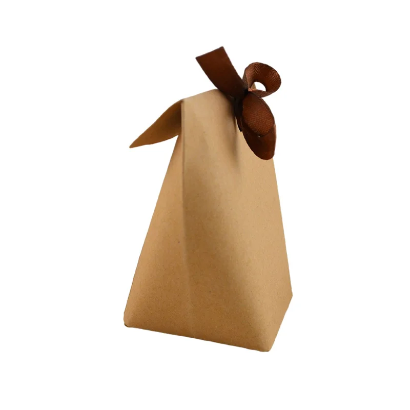 10/20Pcs Blank Kraft Papier Tasche Weiß Schwarz Candy Tasche Hochzeit Gefälligkeiten Geschenk Box Paket Geburtstag Party Dekoration taschen Mit Band – Detail 4