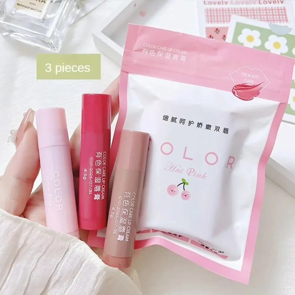 1/3 pçs moda desvanece linhas labiais hidratante bálsamo labial anti rachaduras all-match batom colorido fácil de transportar pequeno batom menina