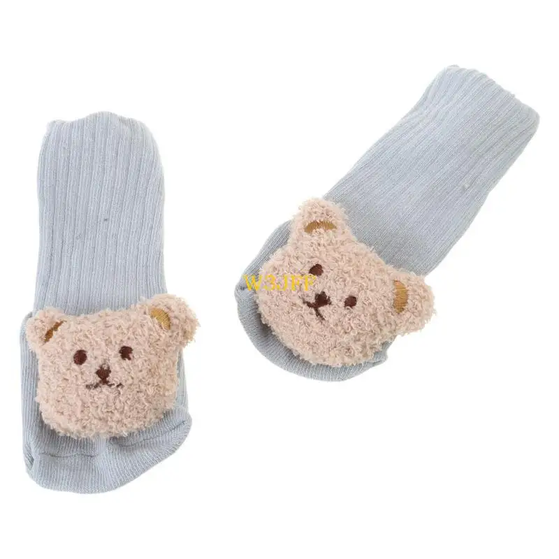 W3JF Baby Cartoon Floor Socks Nonslip Swees Socks Soft Firstwalker Socks Dark