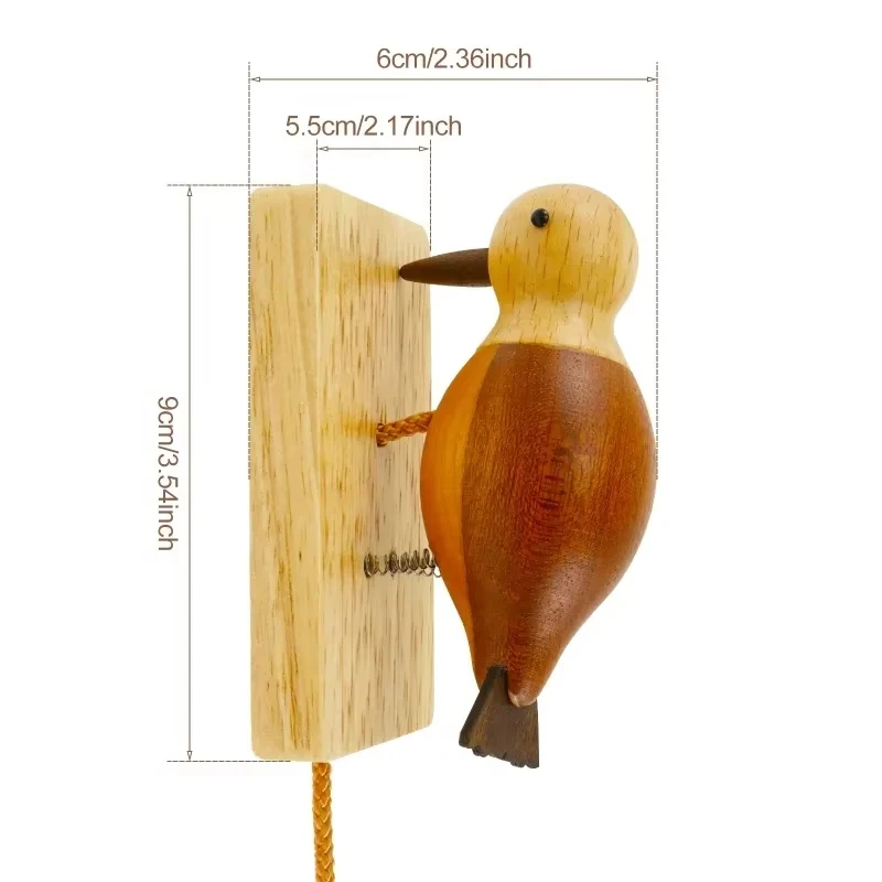 Woodpeckered Doorbell Wood Door Bell Vintage Design Entering Chime Door Chime Woodpeckered Door