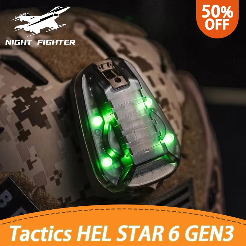 

WADSN HEL STAR 6 GEN3 Airsoft Sport Helmet Light Blue Green Red IR Strobe Waterproof Outdoor Survival Safety Signal Flash LAMP