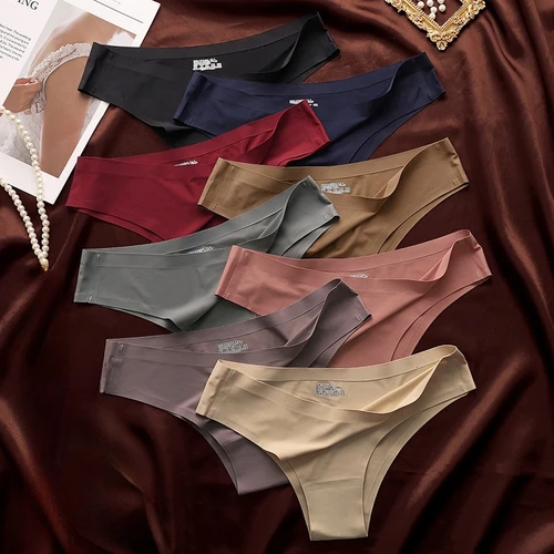 Imagen 2 del producto 10 unids/set de bragas sin costuras para mujer, ropa interior femenina suave y sedosa, bragas de tiro bajo, calzoncillos deportivos ultrafinos, lencería Sexy M-XL